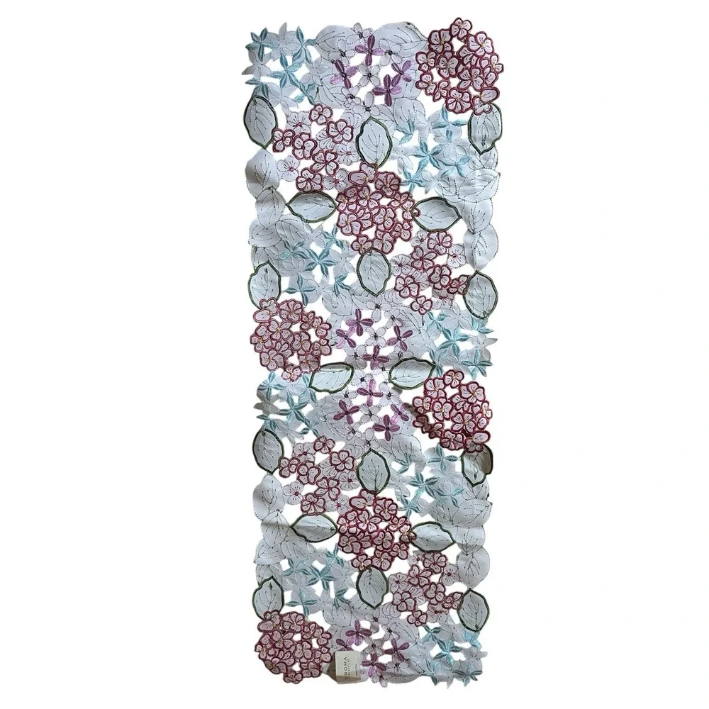 Vintage Sonoma Life Style Table‎ Runner 13x36 inch Cut Out Flower Multicolor